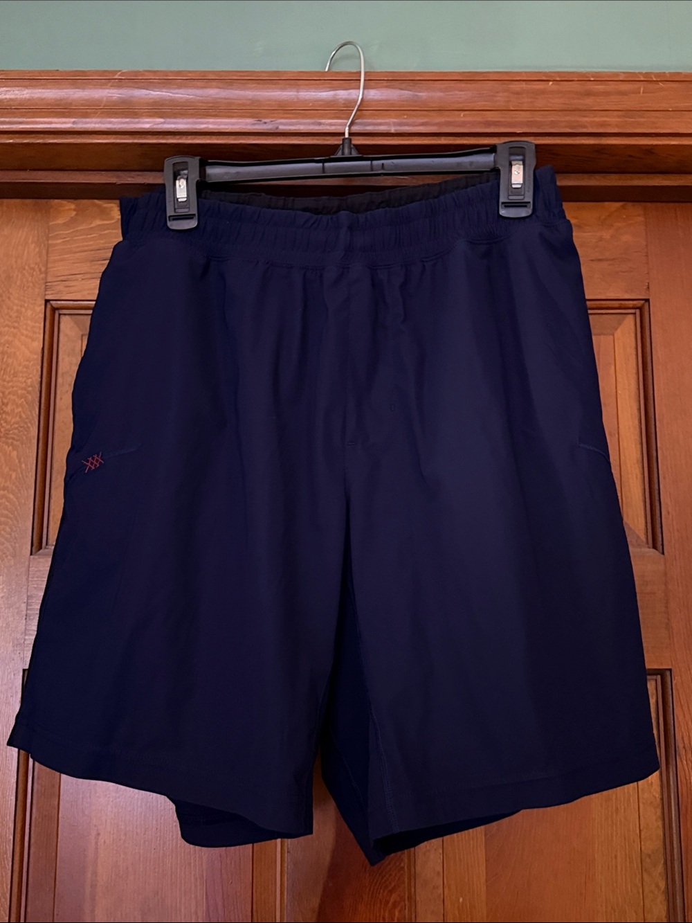 RHONE Men's Navy Athletic Shorts with Elastic Waist